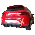 Seat Leon MK3 5F (2013-2016) Style Uyumlu Custom Arka Tampon Eki - Difüzör (Plastik)